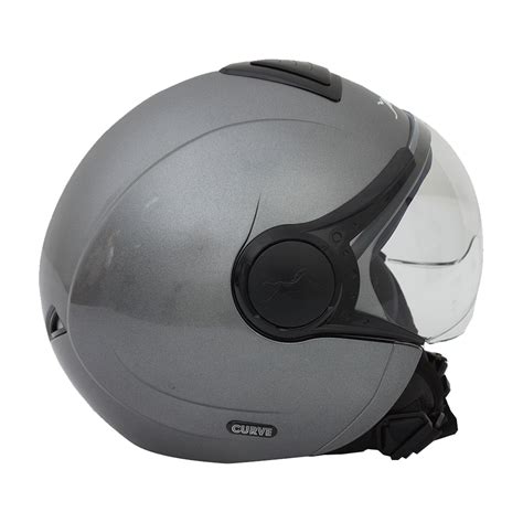 TVS Half Face Helmet Curve Motorbike Helmet (Grey) | Premium Safety ...