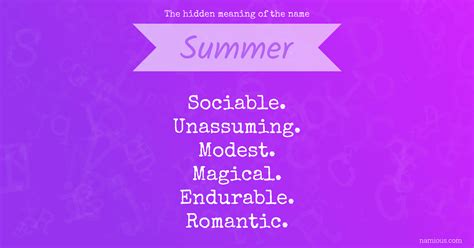 The hidden meaning of the name Summer | Namious