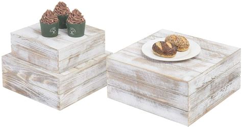 Shabby Whitewashed Wood Nesting Crate Display Risers | Ubuy India