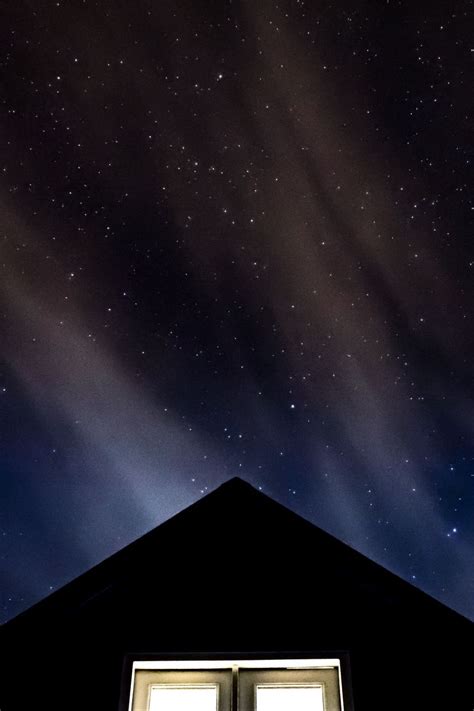 Download wallpaper 800x1200 starry sky, roof, night, window iphone 4s/4 ...