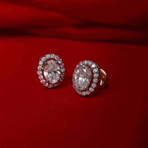 Buy Amira Liya Oval Cut Diamond Studs At Jewelbox