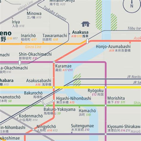 Tokyo Rail Map - City train route map, your offline travel guide