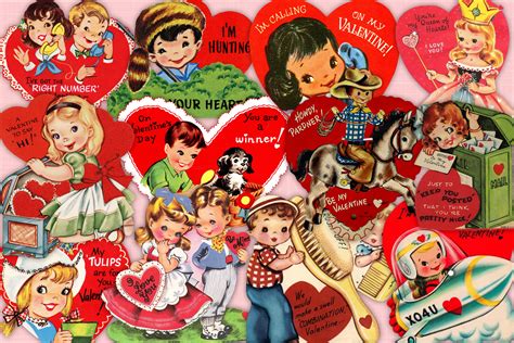Retro Valentine's Day Cards Graphic by Patterns for Dessert · Creative ...