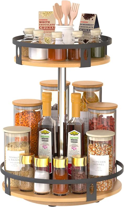 DTUQYX Wood Lazy Susan Organizer, 2-Tier 360° Rotating India | Ubuy