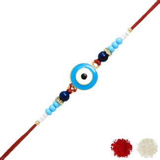 Evil Eyes Rakhi With Roli chawal n Rakshabandhan Gift Card for Bhaiya ...