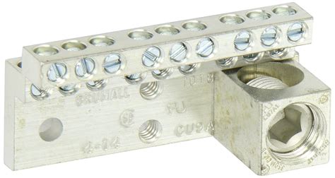 Neutral Bar and Neutral Assembly, 225A Neutral Bar, (18) 4-14 AWG Wire ...