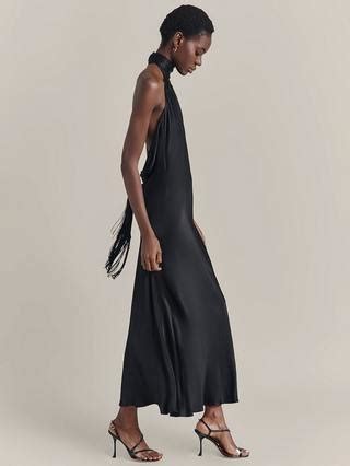 Ghost Florence Backless Halter Neck Midi Dress