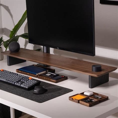 carpentray 80Cm Wooden Computer Long Monitor Stand, Monitor Riser Desk ...