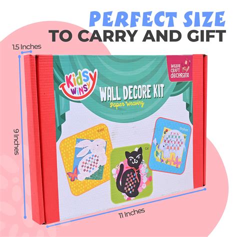 DIY Paper Weaving Wall Decor Set of 3 Animal Activity Kit- ELEPHANT, R ...