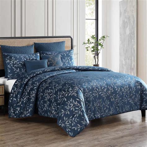 7-Piece Villard Blue Comforter Set, Full/Queen