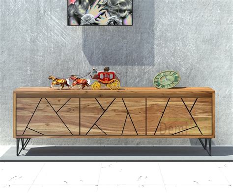 Riwa Sheesham Solid Wood Tv-Unit In Netural Finish – Demiwall