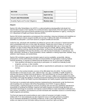Fillable Online Disability Rights and Provider Obligations. Disability ...