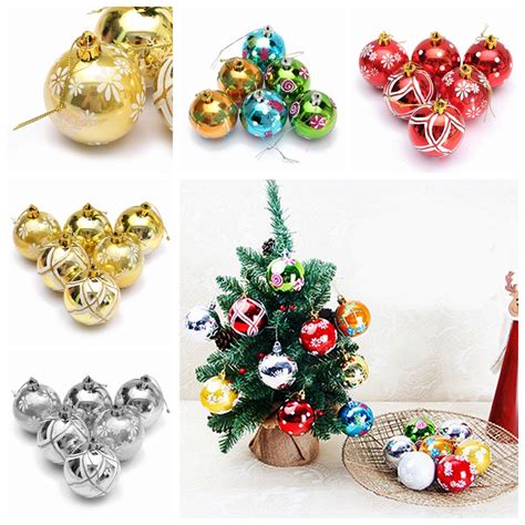 Plastic Christmas Baubles Handmade & Painted Ball Tree Balls ...