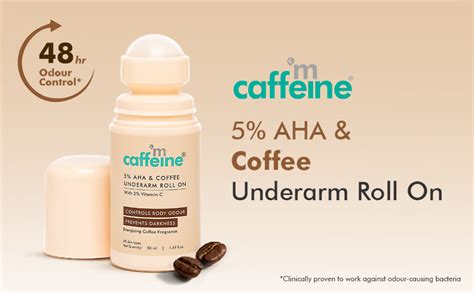 Buy mcaffeine 5% Aha Underarm Roll On With Coffee,5% Lactic Acid ...