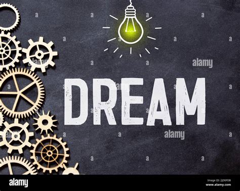 Word DREAMS with clothespins on black background. Dream visualization ...