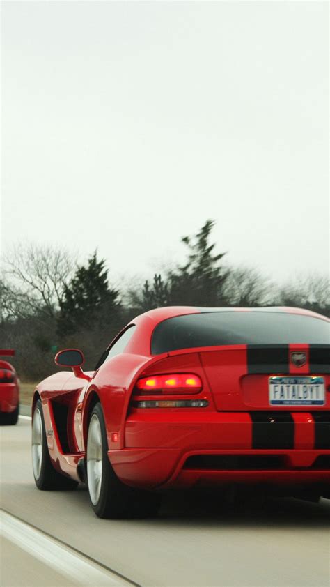 Download wallpaper 1080x1920 dodge, car, muscle car, red, speed, road ...