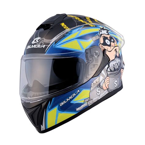 Bilmola Nex Polizia Gloss Black Yellow Helmet– Moto Central