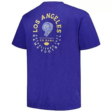 Men's Profile Royal Los Angeles Rams Big & Tall Two-Hit Throwback T-Shirt