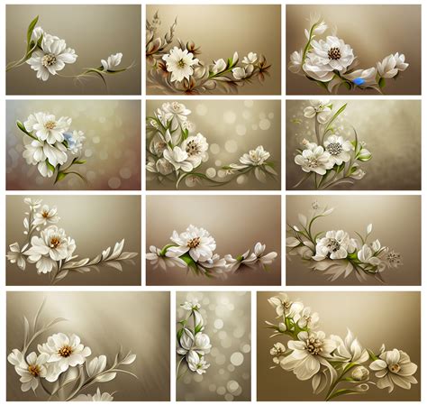 Free White Flower on Beige Card Background Image