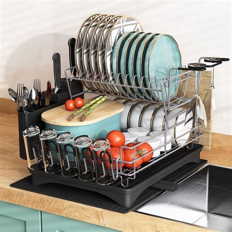 MAJALiS Dish Rack and drainboard Set, Dish Drying Rack for Kitchen ...