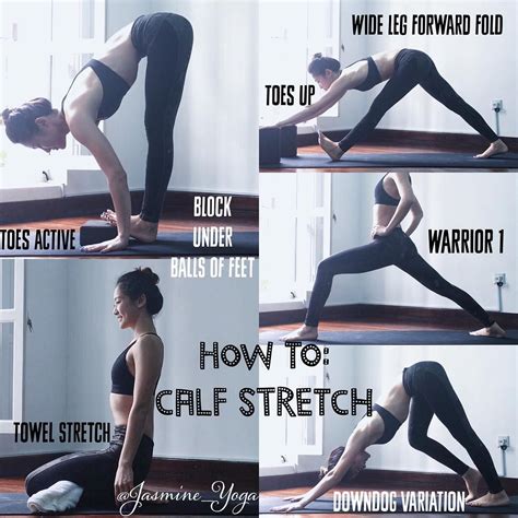 #JasmineYogatutorial : #Calf Stretch A few ways to stretch out tight ...