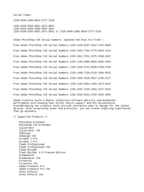Image result for Adobe CS6 Master Collection Serial Number