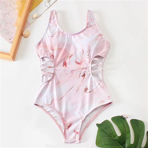Lolmot Girls One Piece Swimsuits Teens Bathing Suit Straps Kids Cute ...