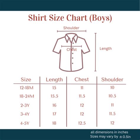 Size Chart – Peekaaboo Kids