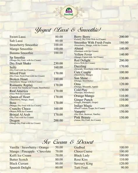 Menu at Savoury Sea Shell, Chennai, 391/1 Nehru Nagar Old Mahabalipuram ...