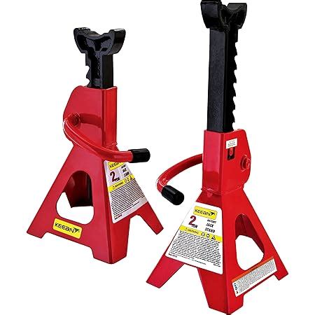 KEEAN 3 TON Steel CAR Jack Stand with Heavy Duty SELF Locking Ratchet ...