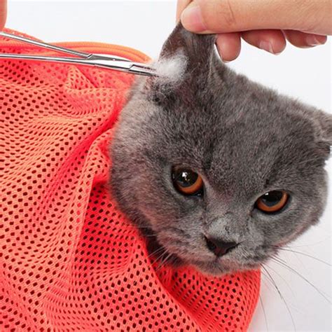 Buy PWFE Cat Grooming Bath Bag Mesh Cat Washing Bag Biting Restraint ...