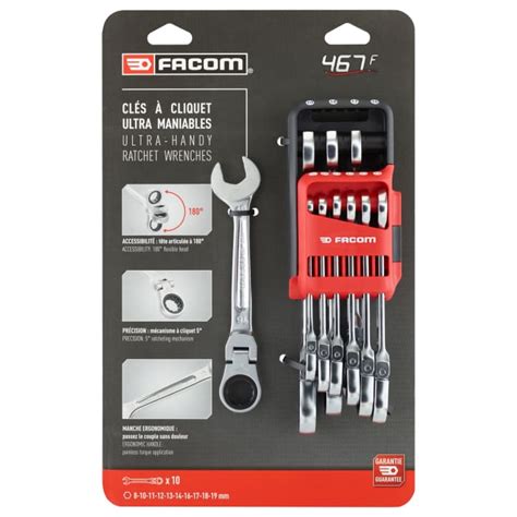 467BF.JP10PB Facom | Facom 10-Piece Spanner Set, 8 To 19 mm, Chrome ...