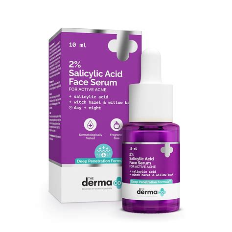 The Derma Co 2% Salicylic Acid Face Serum - 10 ml | Reduces acne ...