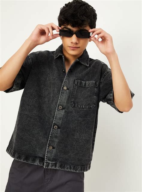 Buy Boys Washed Denim Shirt Online at just Rs. 799.0 - 1000015339791 ...