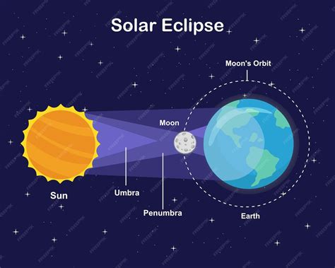 Premium Vector | Diagram showing solar eclipse Sun Earth and Moon ...