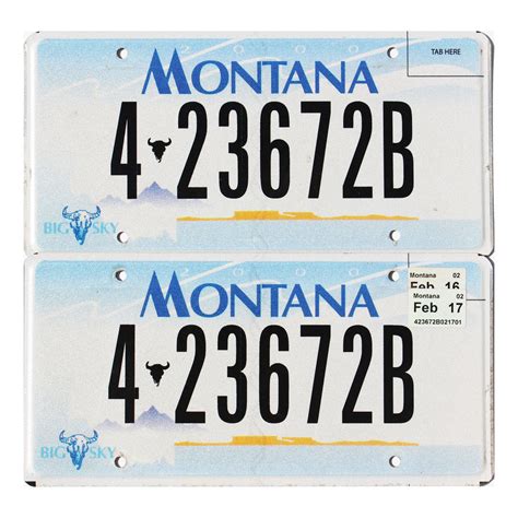 2017 Montana License Plates Pair #423672B | Great Low Prices