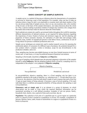 Stastics 4thsem 3 - BG 4th sem statistics Basic concepts of sample ...