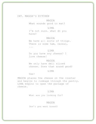 Image result for Script with No Dialogue Examples