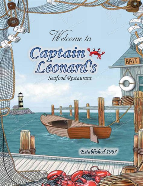 Menu at Captain Leonard's Seafood Restaurant, Mechanicsville