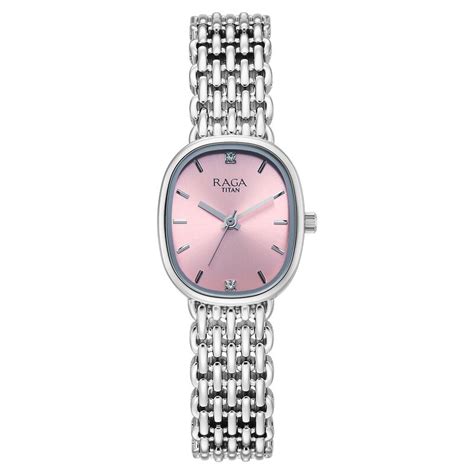 Buy Online Titan Raga Spotlight Quartz Analog Pink Dial Silver Metal ...