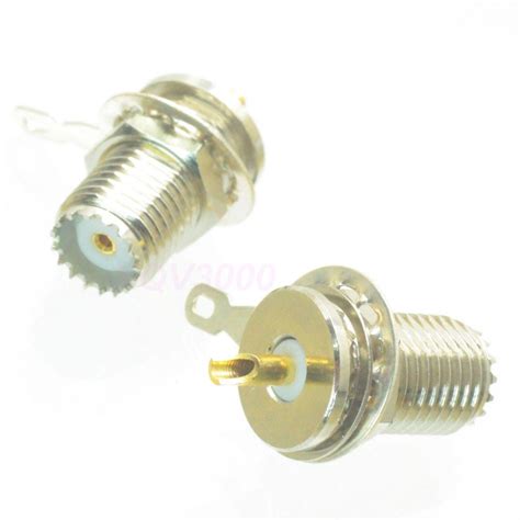 Shomy 1pce Connector mini*UHF female jack pin bulkhead solder cup desk ...