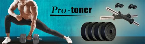 Buy Protoner 20 Kg PVC Adjustable Dumbbell Set. Black Online at Low ...