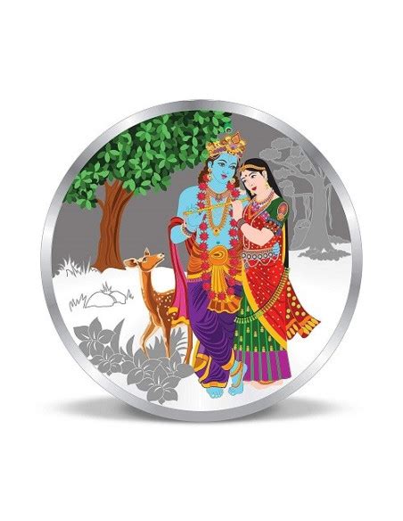 Precious Moments Color Radha Krishna BIS Hallmarked Silver Coin Of 20 ...