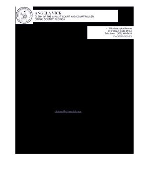 Fillable Online Clerk ACH Enrollment Form - Citrus County Clerk of ...