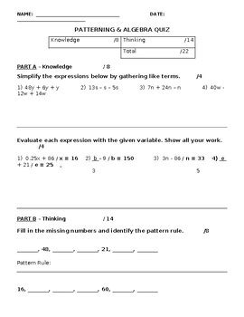 Image result for Patterning Math Grade 6