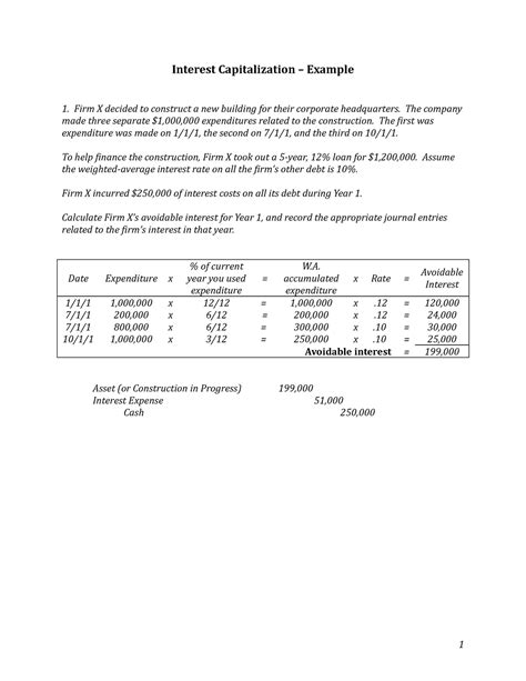 Interest Capitalization - Example Solution - Interest Capitalization ...