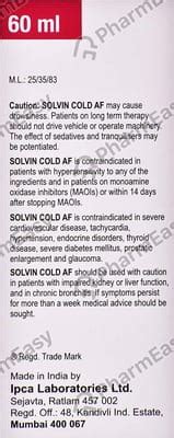 Solvin Cold AF Syrup: Uses, Side-effects, Price, Dosage & More Info ...