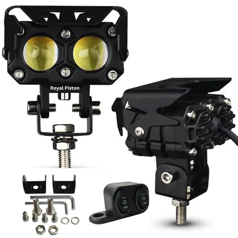 Royalpiston LED Fog Light for Bike - 120W 3-in-1 High Power (White ...