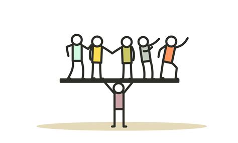 People teamwork idea vector illustration. Business work balance ...