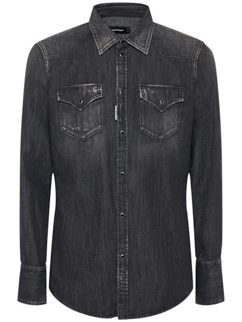 Classic denim western shirt - Dsquared2 - Men | Luisaviaroma